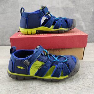 Keen Seacamp II CNX Unisex Size 2 (EU34) Blue Depths Chartreus Closed Toe Sandal